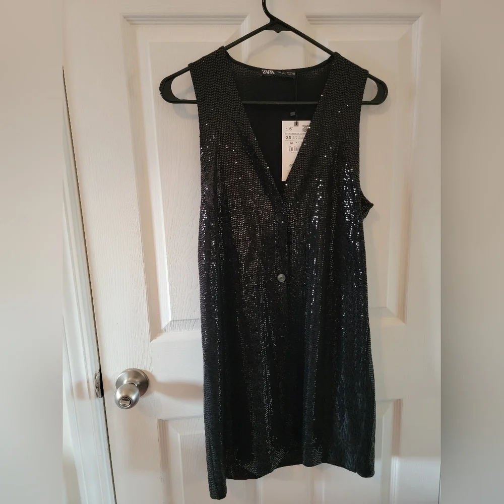 Zara Sparkly Vest Dress NWT - Picture 5 of 10
